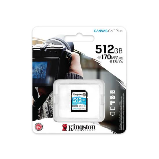 Karta pamięci Kingston Canvas Go+ SD 170/90MB/s SDG3/512GB