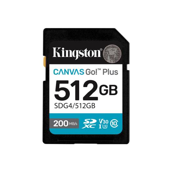 Karta pamięci Kingston Canvas Go! Plus SD 200/100MB/s SDG4/512GB