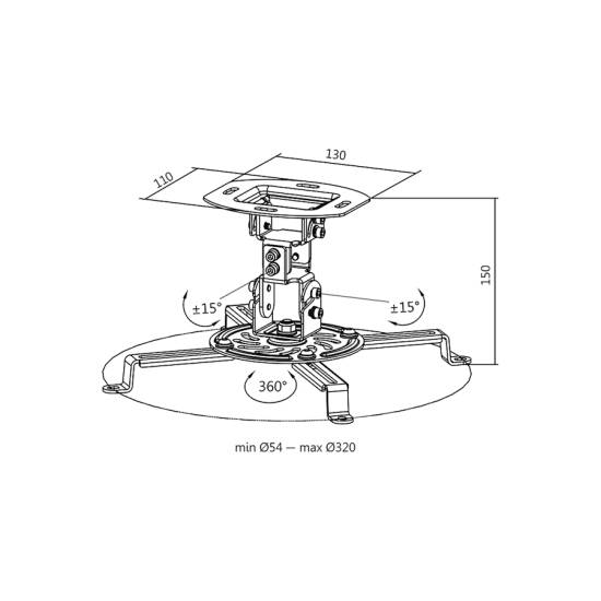 Uchwyt sufitowy do projektora LogiLink BP0057 krótki biały