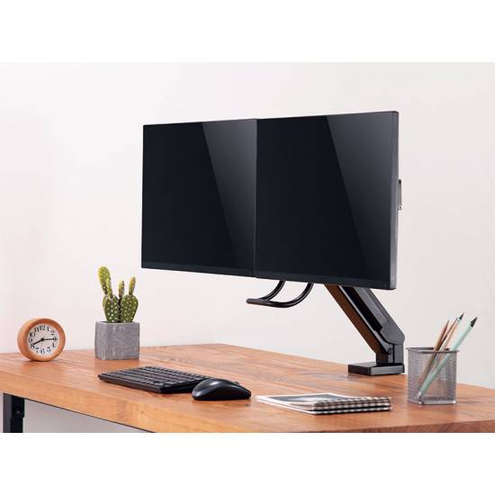 Ramię do monitora LCD ze sprężyną gazową Logilink BP0102 podwójne