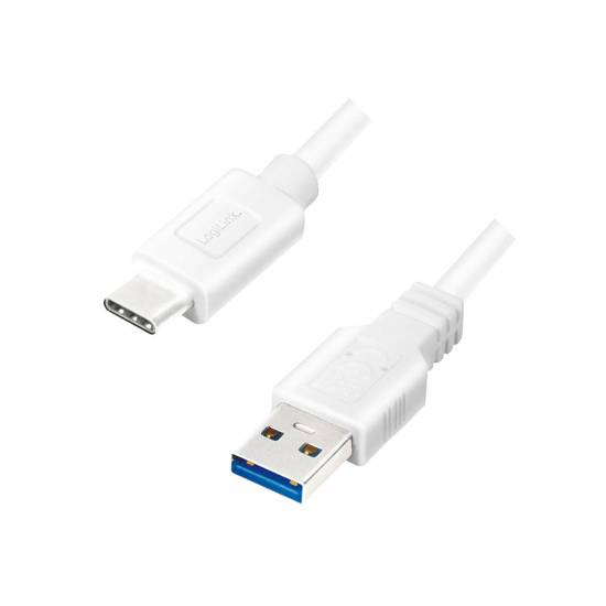 Kabel USB 3.2 - USB C 1,0m biały LogiLink CU0174