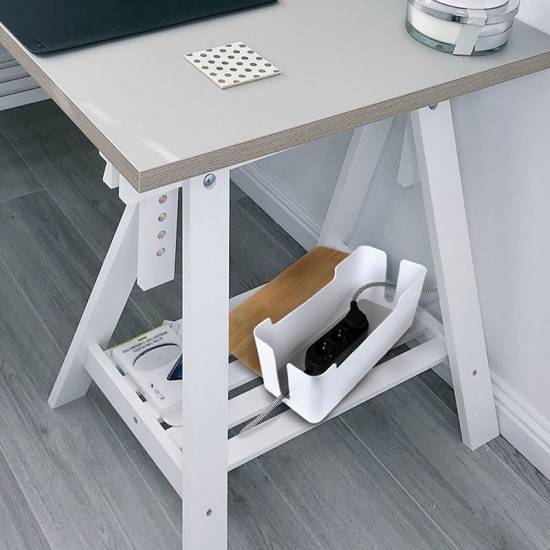 Organizator pudełko na kable 320 x 140 x 130mm białe bambus LogiLink KAB0075