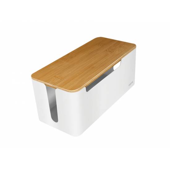 Organizator pudełko na kable 320 x 140 x 130mm białe bambus LogiLink KAB0075