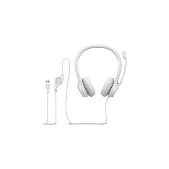 Słuchawki z mikrofonem USB Logitech H390 USB biel nietypowa 981-001286