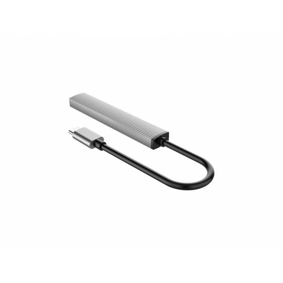 Hub USB-C -> USB 3.1 x3 czytnik microSD alu Orico AH-12F-GY-BP