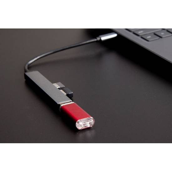 Hub USB-C -> USB 3.1 x3 czytnik microSD alu Orico AH-12F-GY-BP