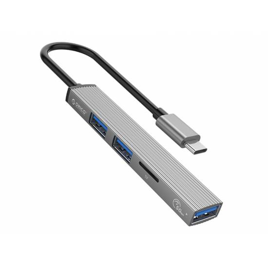 Hub USB-C -> USB 3.1 x3 czytnik microSD alu Orico AH-12F-GY-BP