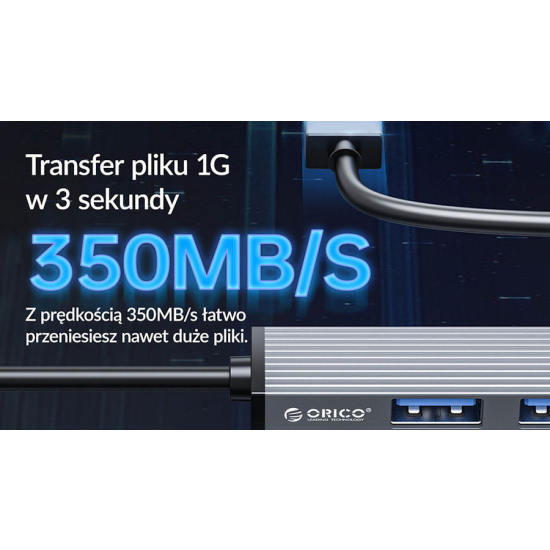Hub USB-C -> USB 3.0 x1 + USB 2.0 x3 Orico AH-13-GY-EP-HW
