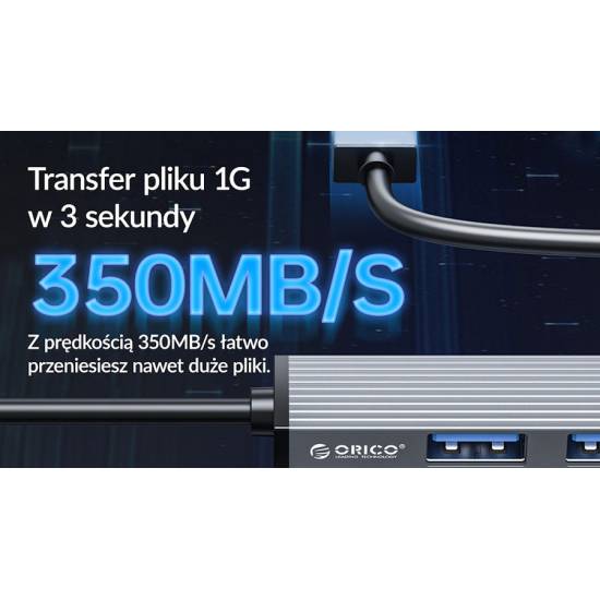 Hub USB 3.0 x1 + USB 2.0 x3 Orico AH-A13-GY-BP