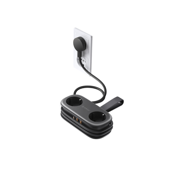 Listwa zasilająca 2-gniazda 2x USB-A 1x USB-C 20W 1,5m Orico AP3-2A2U1C-PRO-EU-BK czarna