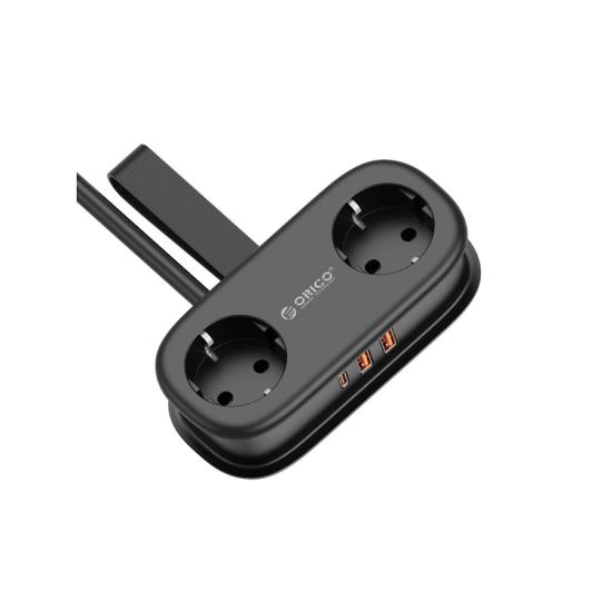 Listwa zasilająca 2-gniazda 2x USB-A 1x USB-C 20W 1,5m Orico AP3-2A2U1C-PRO-EU-BK czarna