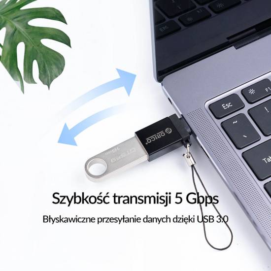 Adapter USB-C -> USB 3.0 A żeńskie zawieszka Orico CBT-UT01-BK-BP