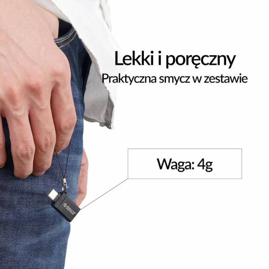 Adapter USB-C -> USB 3.0 A żeńskie zawieszka Orico CBT-UT01-BK-BP