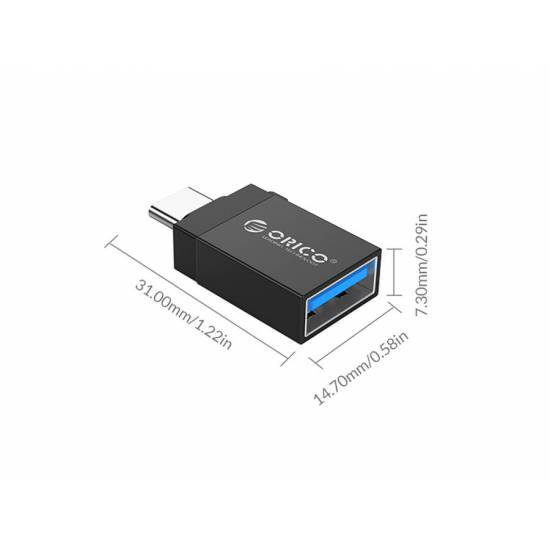 Adapter USB-C -> USB 3.0 A żeńskie zawieszka Orico CBT-UT01-BK-BP