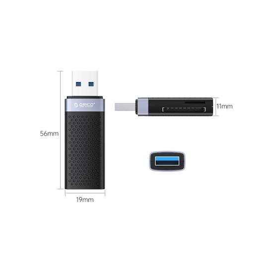 Czytnik kart SD/microSD USB-A 3.1 Orico CS2T-A3-BK-EP