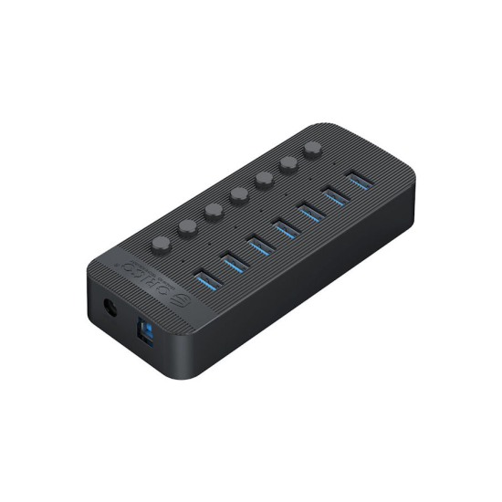 Hub USB-A 3.0 x7 z wyłącznikami portów 5Gbps Orico CT2U3-7AB-EU-BK-BP
