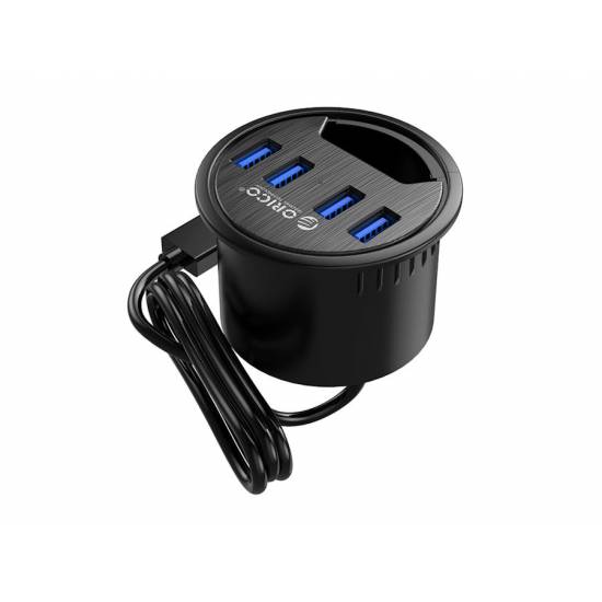 Hub USB 3.1 x 4 na otwór w biurku 5Gbps ORICO DESK-4U-BK-BP