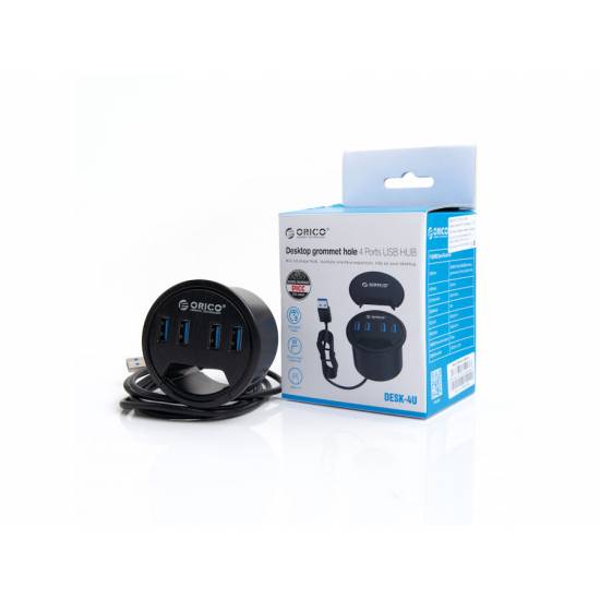 Hub USB 3.1 x 4 na otwór w biurku 5Gbps ORICO DESK-4U-BK-BP