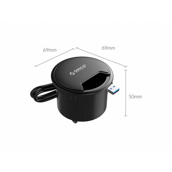 Hub USB 3.1 x 4 na otwór w biurku 5Gbps ORICO DESK-4U-BK-BP