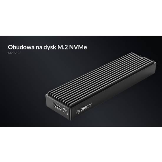 Obudowa SSD M.2 NVMe 10Gbps USB-C Orico M2PV-C3-BK-BP-HW
