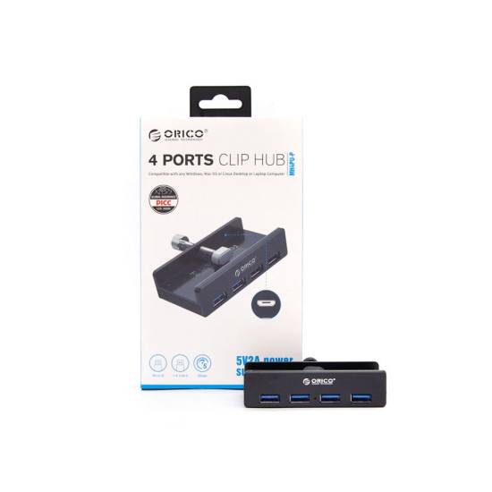 Hub USB 3.0 x 4 biurkowy z uchwytem ORICO MH4PU-P-BK-BP aktywny aluminium czarny