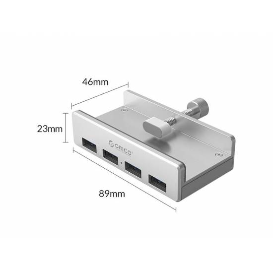 Hub USB 3.0 x 4 biurkowy z uchwytem ORICO MH4PU-P-SV-BP aktywny aluminium