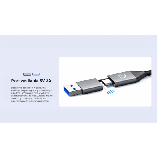 Hub USB-C -> USB 3.2 USB-A x2 USB-C x3 czytnik kart przykręcany ORICO MH5PC-10-BK-BP aktywny