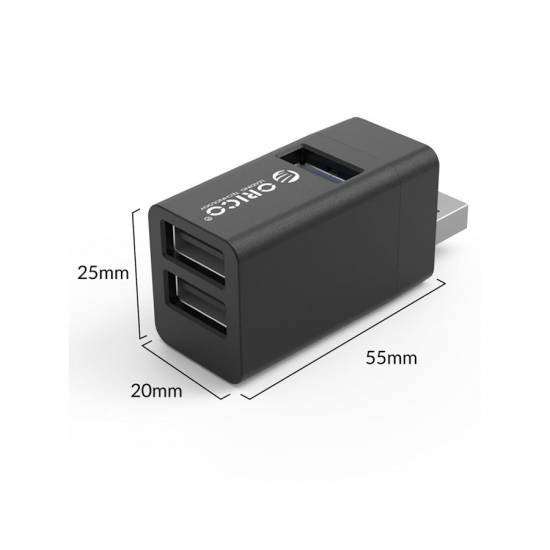 Hub USB 3.0 x3 porty bez kabla Orico MINI-U32-BK-BP