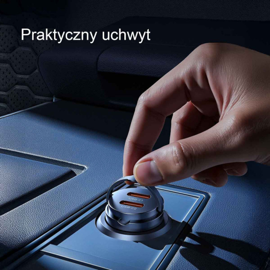 Ładowarka samochodowa PD 30W USB-C x2 metalowa mini Orico MR-30-2C-BK-EP