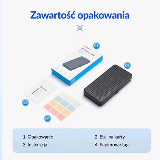Etui na karty pamięci 12 x SD 6 x CF Orico MSCD-3-BK-BP pancerne