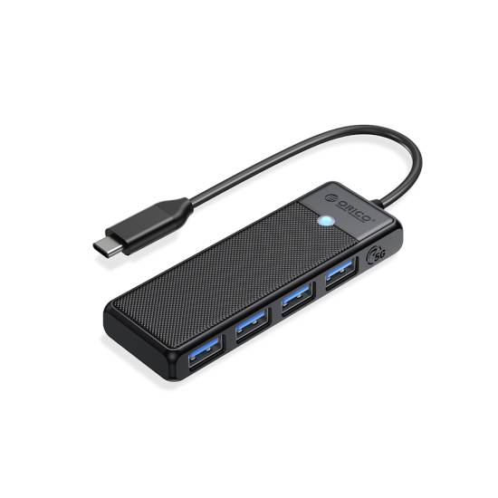 Hub USB-C -> USB 3.0 x4 czarny 5Gbps Orico PAPW4A-C3-015-BK-EP
