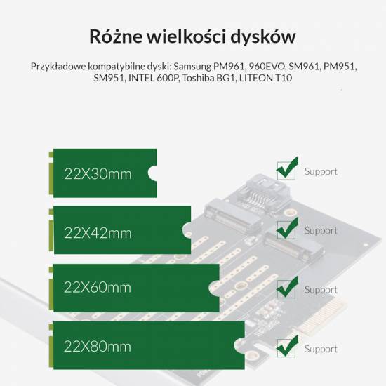 Karta PCI express na M.2 NVMe i M.2 SATA Orico PDM2-BP