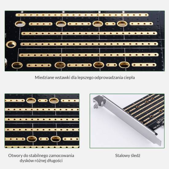 Karta PCI express na M.2 NVMe i M.2 SATA Orico PDM2-BP
