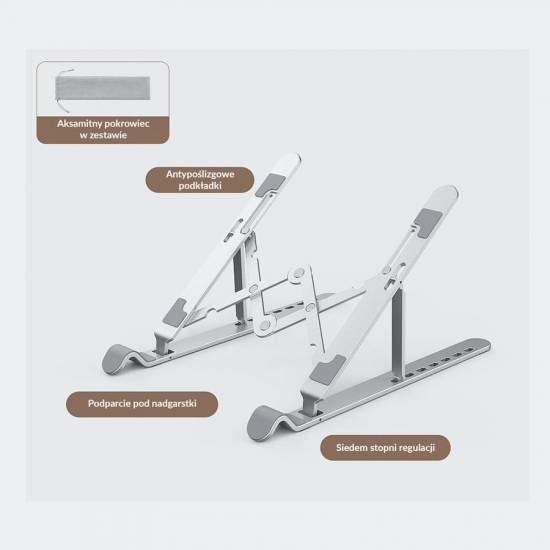 Podstawka pod laptop składana aluminium srebrna Orico PFB-A2-SV-BP