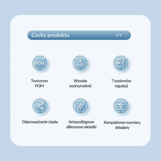 Podstawka pod laptop składana aluminium czarna Orico PFB-A24-BK-BP