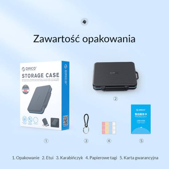Etui na karty pamięci 12 x SD 12 x microSD Orico PHCD-3-BK-BP pancerne