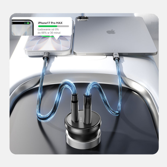 Ładowarka samochodowa PD 65W USB-C USB-A Orico PM-65-1A1C-BK-EP