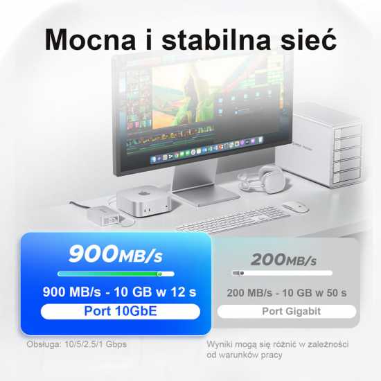 Adapter / karta sieciowa USB-C RJ45 10Gbps 0,3m Thunderbolt 5/4/USB4 Orico REA-10-SV-EP