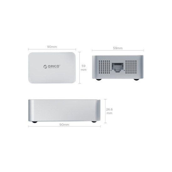 Adapter / karta sieciowa USB-C RJ45 10Gbps 0,3m Thunderbolt 5/4/USB4 Orico REA-10-SV-EP