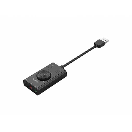 Karta dźwiękowa na USB 3 porty regulacja głośności Orico SC2-BK-BP