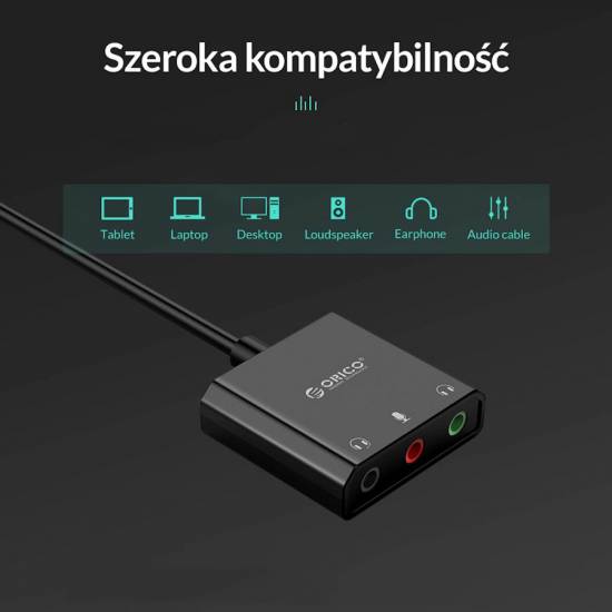 Karta dźwiękowa na USB 3 porty Orico SKT3-BK-BP