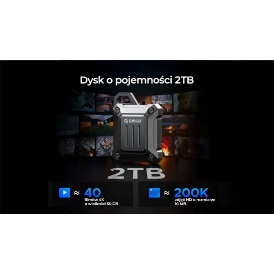 Obudowa SSD M.2 NVMe 2230 10Gbps USB-C metalowa wzmocniona Orico XAM2-G2-BK-BP