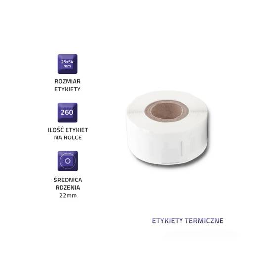 Etykieta Dymo 11352 25 x 54 mm biała adresowa Qoltec 50234 260szt