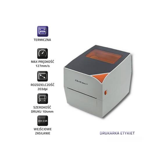 Drukarka etykiet termicznych 203dpi USB Qoltec 50245