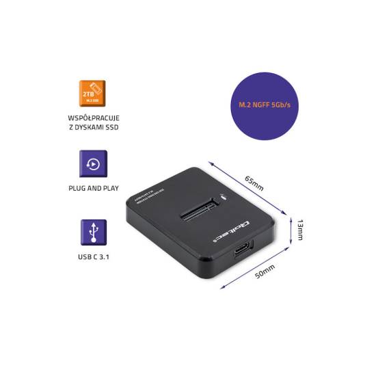 Stacja dokująca USB-C dysk M.2 SATA NGFF Qoltec 50314