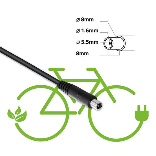 Ładowarka do roweru skutera elektrycznego 36V 42V 2A wtyk 8.0*8.0mm+pin XIAOMI wodoodporna szybka Qoltec 50334