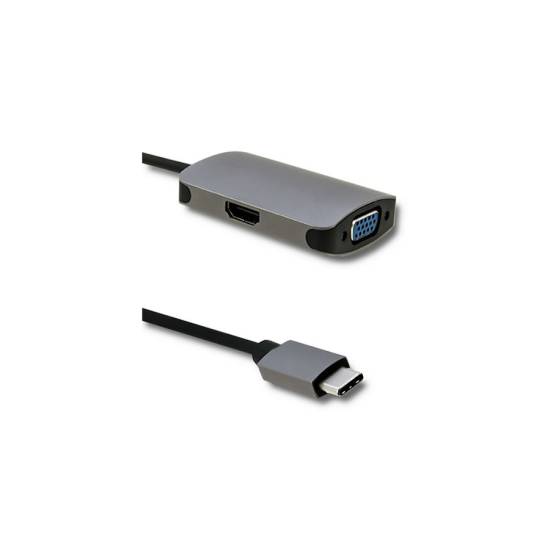 Adapter USB-C -> HDMI 4K + VGA Qoltec 50380