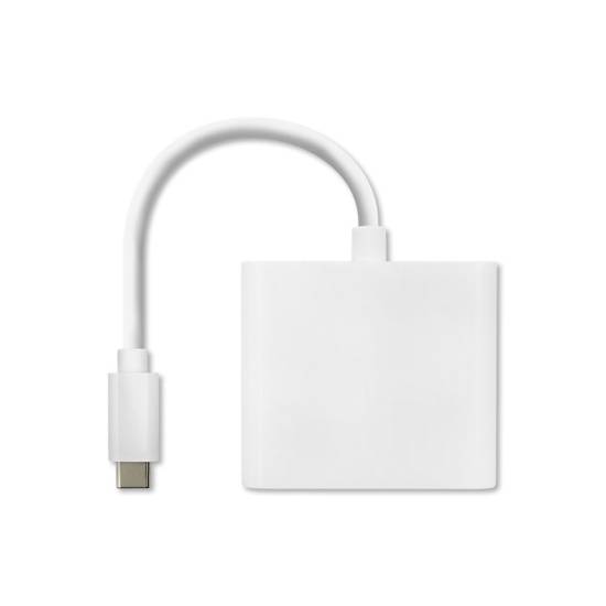 Adapter USB-C -> HDMI 4K + USB 3.0 A + USB-C 3.1 PD 100W Qoltec 50425 biały