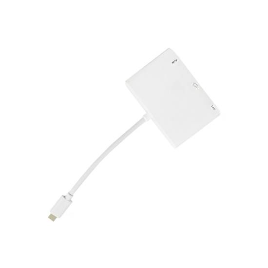 Adapter USB-C -> VGA + USB 3.0 A + USB 3.1 Typ C PD Qoltec 50426