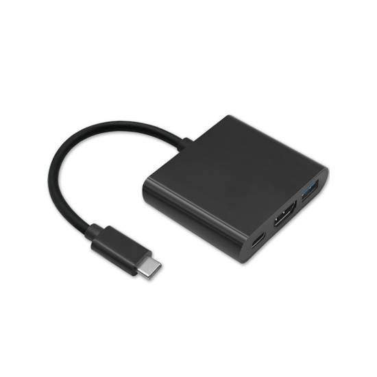 Adapter USB-C -> HDMI 4K + USB 3.0 A + USB-C 3.1 PD 100W Qoltec 50430 czarny